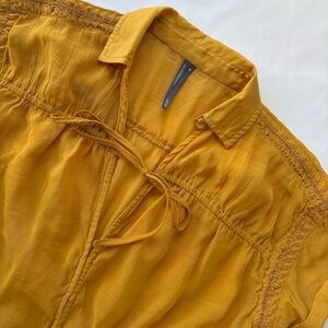 Anthropologie Cap-Sleeve Tunneled Blouse Size XS